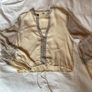 Free people embroidered flower blouse